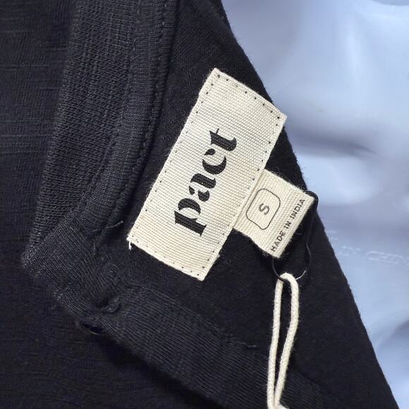 Pact NWT Relaxed Slub Muscle Tee Jumpsuit Jogger Black Sz Sml Organic Cotton Eco - Picture 9 of 15